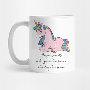 Cute Little Unicorn With Rainbow Hair Mug